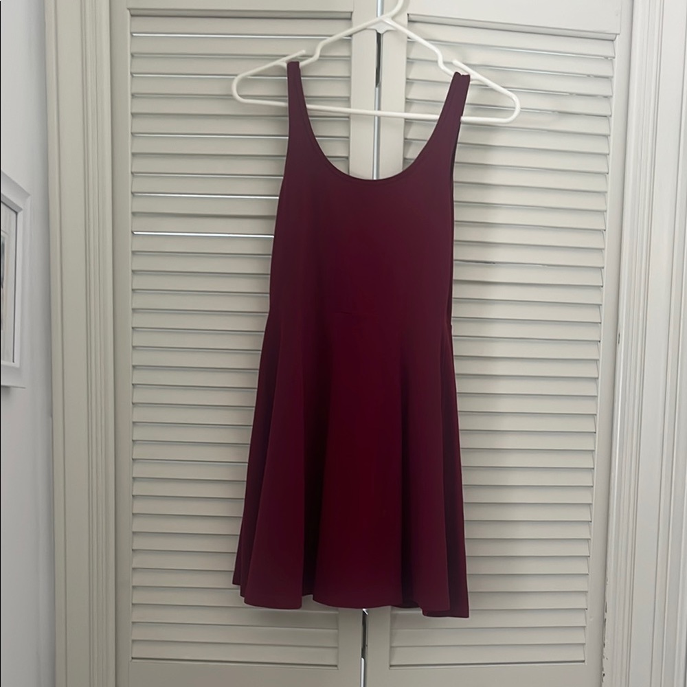 Express Red Sleeveless Scoop Neck Mini Sundress